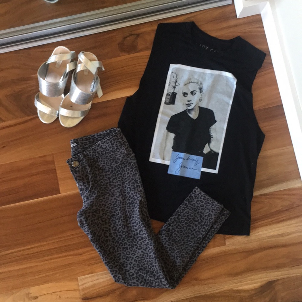 EXPRESS Grey Leopard Cotton Leggings